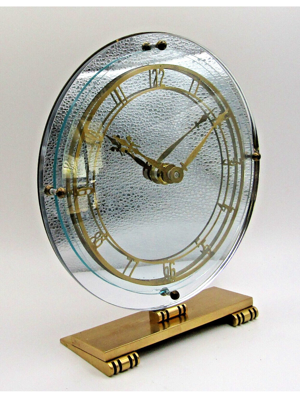 1930s Smiths Art Deco Round Mirror and Brass Clock